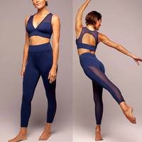 Logo personnalisé ensemble leggings de yoga en maille sexy ensemble de soutien-gorge respirant à séchage rapide ensemble d'entraînement de fitness et de sport