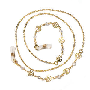 Chaîne de masquage de perles en métal doré à la mode REWIN Lunettes de soleil avec cordon pour le cou Lunettes de lecture Chaîne - Product Image 5