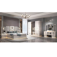 Neues Design Modernes Beleuchtetes Kopfteil Holz Kingsize-Bett Schlafzimmer-Set Doppel-Holzrahmen Voll Luxuriöse Wohnmöbel Schlafzimmer-Sets
