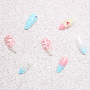 <span class=keywords><strong>เล็บ</strong></span>ปลอมสี<span class=keywords><strong>พาส</strong></span><span class=keywords><strong>เท</strong></span><span class=keywords><strong>ล</strong></span><span class=keywords><strong>ฟ้า</strong></span>ชมพูไ<span class=keywords><strong>ล</strong></span>่เฉดทรงอัลมอนด์ ประดับ<span class=keywords><strong>ล</strong></span>ายดอกชบาและมุก  แบบเต็มเ<span class=keywords><strong>ล</strong></span>็บ ใช้ซ้ำได้ สำหรับฤดูร้อน - Product Image 6
