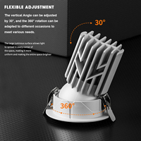 Plafonnier LED encastré anti-éblouissement COB 95 mm dimmable pour couloir d'hôtel, maison et centre commercial