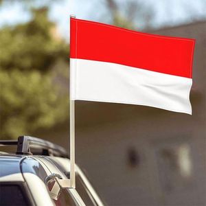 Bandera Nacional de Indonesia para Ventana de Auto, 12x18 Pulgadas, Poliéster, Doble Costura, Impresión Digital, Un Lado con Orificio para Pasar el Asta - Product Image 2