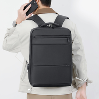 Mochila Impermeable para Portátil, Unisex, Ligera, Duradera, Práctica, de Tela PU con Puerto USB para Negocios, Oficina y Uso Diario