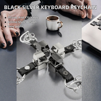 Porte-clés Fidget en métal noir pour clavier, sublimation, durable, fonctionnel, personnalisable, léger, impression UV