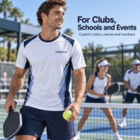T-shirt personnalisé unisexe léger à col rond, respirant et anti-humidité, à manches courtes, pour le pickleball, vêtements de performance pour équipes et clubs