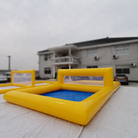 Grand terrain de volley-ball de plage gonflable en PVC durable, filet de piscine pour parc aquatique, équipement de divertissement aquatique gonflable pour le water-polo, 500 kg