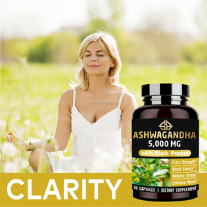 Ashwagandha extra forte au poivre noir 5000 mg – Booste l'énergie, améliore l'humeur, soulage le stress, favorise la mémoire et le sommeil – Capsules sans gluten à base de plantes - Product Image 6