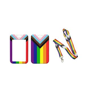 สายคล้องบัตรพิมพ์ลายดิจิทัลตามสั่ง สำหรับ LGBTQ+  พร็อเกรส ไพรด์  ทรานส์เจนเดอร์ ไบเซ็กชวล  พร้อมที่ใส่บัตรแบบตะขอ สำหรับสำนักงาน โรงเรียน นักเรียน - Product Image 3