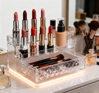 Support de présentation en acrylique écologique pour figurines, cupcakes, maquillage, cosmétiques, organisateur de parfum, montage facile, bords biseautés