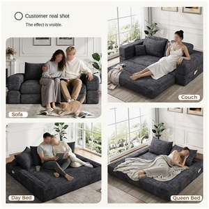 Sofá <span class=keywords><strong>Cama</strong></span> 3 en 1 Plegable, Compacto y Personalizable, Sofá <span class=keywords><strong>Cama</strong></span> Doble, Colchón <span class=keywords><strong>de</strong></span> Piso, Sofá <span class=keywords><strong>Cama</strong></span> <span class=keywords><strong>de</strong></span> Tela Moderno y Minimalista - Product Image 2