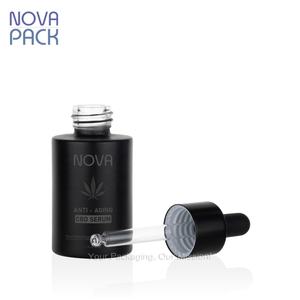 Flacon compte-gouttes en verre plat noir <span class=keywords><strong>mat</strong></span> de luxe de 1oz 20ml 30ml 40ml 50ml 60ml Flacon compte-gouttes de sérum d'huile essentielle à épaule plate - Product Image 4