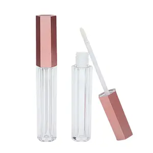 2024 Neues Design auf Lager 4 ml sechseckiges transparentes Rohr leeres Lipgloss-Rohr buntes DIY-Verpackungsrohr
