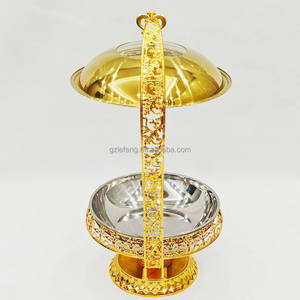 Neues Design Hochzeits feier Luxus Buffet Food Warmer 8L Chafing Dish Buffet Gold Hängende Abdeckung Glasfenster Catering - Product Image 6