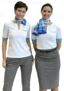 ชุดยูนิฟอร์มพนักงานต้อนรับบนเครื่องบินแบบกำหนดเอง 5 ชิ้น ประกอบด้วยเสื้อแจ็คเก็ต เสื้อเชิ้ต กระโปรง กางเกงขายาว - Product Image 5