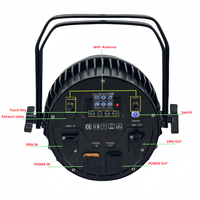 Lot de 2 projecteurs LED PAR étanches IP65 avec sac, 12x18W 6-en-1, sans fil DMX, télécommande WiFi, pour DJ, mariage, éclairage de scène