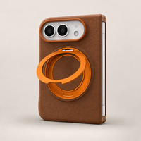 Étui de téléphone pliable en cuir PU pour iPhone Duo 360 avec support anneau, logo personnalisé, fabrication OEM