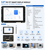 Module d'affichage LCD TFT IPS 5 pouces 800x480, écran tactile HMI, RS485 RS232 CAN UART, affichage industriel IoT pour maison intelligente