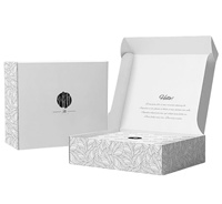 Boîte d'expédition en papier couché écologique avec logo personnalisé, réutilisable, gaufrage gratuit, pour l'emballage de vêtements