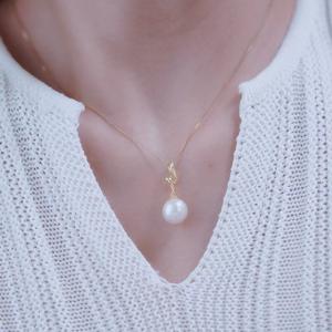 Colgante de Plata S925 con Cuentas Redondas de 11-14 mm, Collar de Moda Simple DIY con Soporte Vacío para Perlas Sueltas 31152 - Product Image 4