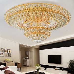 Lámpara de <span class=keywords><strong>Techo</strong></span> de Cristal Dorada de Lujo Moderna para Salón de Banquetes, Villa, Restaurante, Proyecto de Hotel <span class=keywords><strong>Grande</strong></span> - Product Image 2