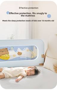 Barrière de lit bébé pliable sans perçage, protection anti-chute pour lit d'enfant, hauteur réglable et installation facile - Product Image 4