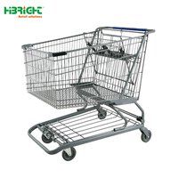 Carrinho de Compras de Metal de Alta Qualidade com Design de Cesta em Malha, Estável, Durável e à Prova de Ferrugem, com Alça Ergonômica