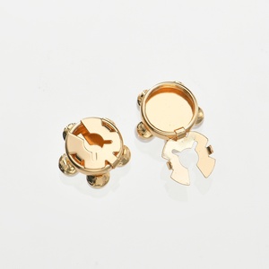 Gemelos de lujo ligero con diseño de abeja y cristales/diamantes de imitación en oro rosa, estilo europeo-americano, elegantes botones de camisa de moda. - Product Image 2