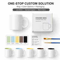 Kit de Peinture DIY en Céramique pour Tasses – Tasses Vides Personnalisables, Stylos Aquarelle, Marqueurs Craie, Boîte Cadeau, Qualité Alimentaire, Anti-Fuite