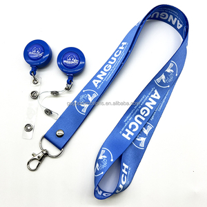 Promotional Gift Customized Logo Badge Reel Id Card Holder Keychain Neck Lanyard