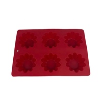 Passe au lave-vaisselle 6 cavités Dia 6.5cm forme de fleur de qualité alimentaire moule en Silicone écologique gâteau au fromage pour pâtisserie outils de cuisson
