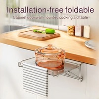 Support de rangement pliable en acier inoxydable pour casseroles, à suspendre sur comptoir de cuisine, porte de placard ou plan de travail, pour optimiser l'espace