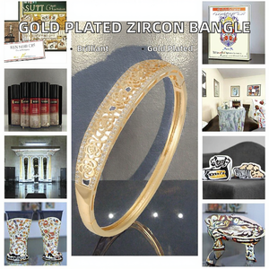 Pulseras de Latón Chapadas en Oro de 18K al por Mayor con Circonita para Bodas de Hombres y Mujeres, Regalos de Estilo Hip Hop, Joyería con Diseño de Constelación - Product Image 2