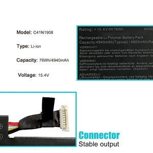 แบตเตอรี่แล็ปท็อปใหม่เอี่ยม C41N1908 สำหรับ Asus Zephyrus G14 <span class=keywords><strong>Ga401</strong></span> Ga401ii Ga401iv Ga401ih Ga401ih-br7n2bl Ga401iu Ga401ihr - Product Image 4