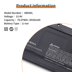 Batterie d'ordinateur portable SR04XL pour ordinateur portable <span class=keywords><strong>HP</strong></span> Omen <span class=keywords><strong>15</strong></span>-ce000 <span class=keywords><strong>15</strong></span>-DC0000 <span class=keywords><strong>Pavilion</strong></span> <span class=keywords><strong>15</strong></span>-cb000 <span class=keywords><strong>Pavilion</strong></span> <span class=keywords><strong>Gaming</strong></span> <span class=keywords><strong>15</strong></span> 2018 4550mAh/70.07WH - Product Image 6