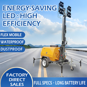 Mobile <b>Light</b> Tower 9M Diesel Powered LED <b>Lighting</b> For Mining Construction Sites Yellow Steel Base With E27 Bulb Base - Product Image 5