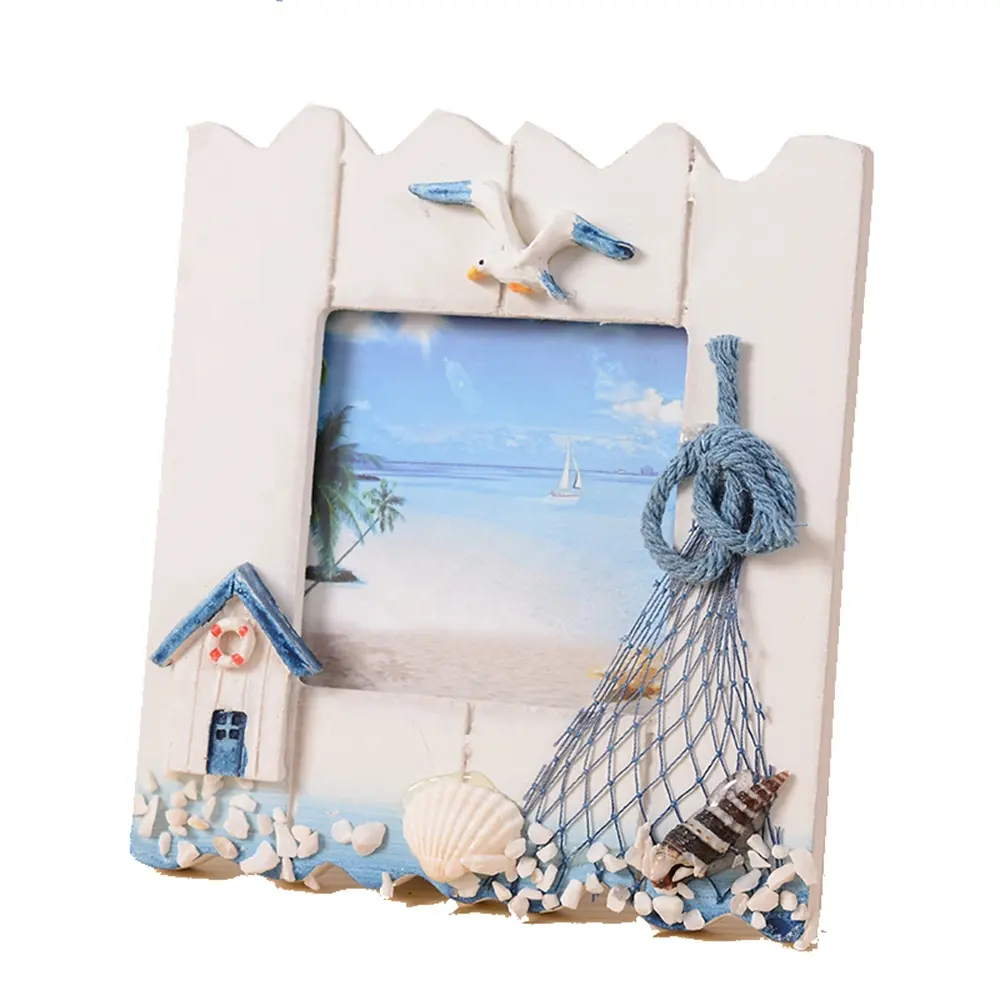 Cornice in legno da spiaggia in stile mediterraneo artigianato regalo creativo per studenti appeso a parete con decorazioni per la casa ornamento