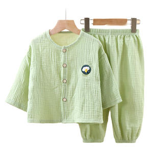 Vente en gros Ensembles pour bébés 100% coton Ensemble <span class=keywords><strong>de</strong></span> 2 pyjamas d'été pour enfants, filles, garçons, enfants, vêtements <span class=keywords><strong>de</strong></span> nuit <span class=keywords><strong>de</strong></span> printemps Ensemble <span class=keywords><strong>de</strong></span> vêtements pour enfants - Product Image 5