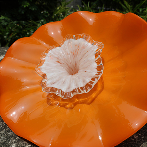 Platos de vidrio soplado naranja con <span class=keywords><strong>estambre</strong></span> blanco para decoración de paredes - Product Image 6