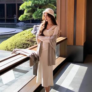 Abito a Maniche Lunghe per Donna, Nuovo Stile Autunno-Inverno, Sensuale con Design che Valorizza la Vita, Elegante e Sofisticato - Product Image 4