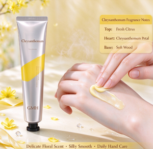 Crema de Manos de Crisantemo de Marca Privada, Logotipo Personalizado, Empaque Personalizado, Fabricante OEM, Loción Hidratante Refrescante No Grasosa - Product Image 4