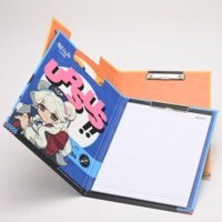 Carpeta de Anillas Triple Plegable Estilo Anime con Clip Metálico, Tablero de Escritura Plegable, Ecológica, Tamaño A4, Artículos Escolares