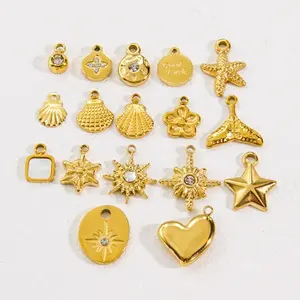 Bulk Wholesale Jewelry Findings Stainless Steel Gold Plating Necklace Pendant Diy Jewelry Making Charm For Hand Made Jewelry