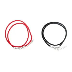 Simple Design Red Wax Braided Wire Rope Necklace 3mm/18 Inch with Lobster Clasp Jewelry Findings & Components Cord Type