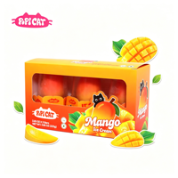 Bubuk Es Krim Rasa Mangga PoPI CAT 225g Kemasan OEM Kustom Penyimpanan Beku Grosir