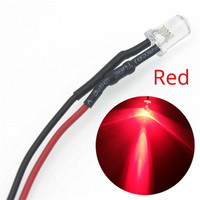 Jaune rouge bleu blanc chaud 10mm Ultra lumineux UV orange DC 12V 18cm 3mm lampe LED pré-câblée ampoule Diode électroluminescente