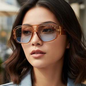 Gafas de Sol Cuadradas de Moda Personalizadas con Logotipo 2026, Colores Dulces para Hombre, Protección UV400, Doble Puente, Gafas de Sol Poligonales para Mujer - Product Image 3