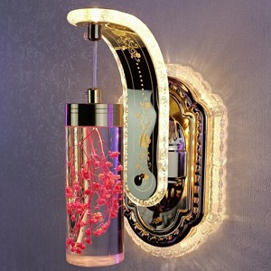 Lámpara de Pared LED de Lujo para Decoración de Interiores, Pantalla de Acrílico, Luz de Color Cambiable, Estilo Nórdico, para Pasillo, con Diseño Floral - Product Image 2