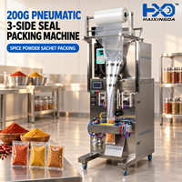 Machine d'emballage pneumatique à trois soudures latérales de taille moyenne 200g, directement de l'usine, avec emballage de sachets en acier inoxydable pour la vente au détail