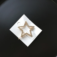 Accessoires de mariage pour mariée, étoile à cinq branches en strass doré, pince à cheveux latérale, vente directe d'usine, Europe et Amérique, transfrontalier