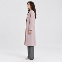 Nouveau manteau double face en mélange de laine pour femme, automne-hiver, double boutonnage, écologique, avec décoration de boutons faits à la main